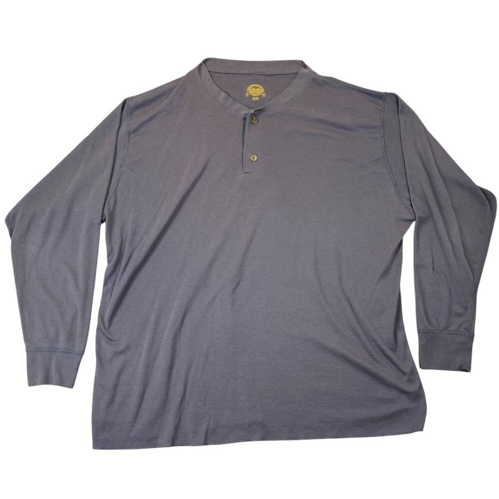 Cabela's Mens T-Shirt Size 3XL Tall Henley Pullover Long Sleeve Lightweight Gray